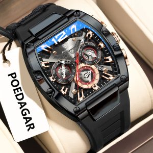 POEDAGAR 9051 Luxury For Men Watch - Black