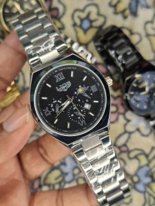 LIGE Fashion Quartz Watch for Men Color : Silver / Black