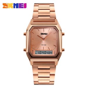 Skmei 1220 Dual Display Digital Watch – Rose Gold