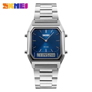 Skmei 1220 Dual Display Digital Watch – Silver Blue