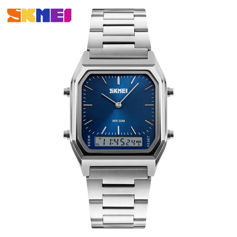 Skmei 1220 Dual Display Digital Watch – Silver Blue