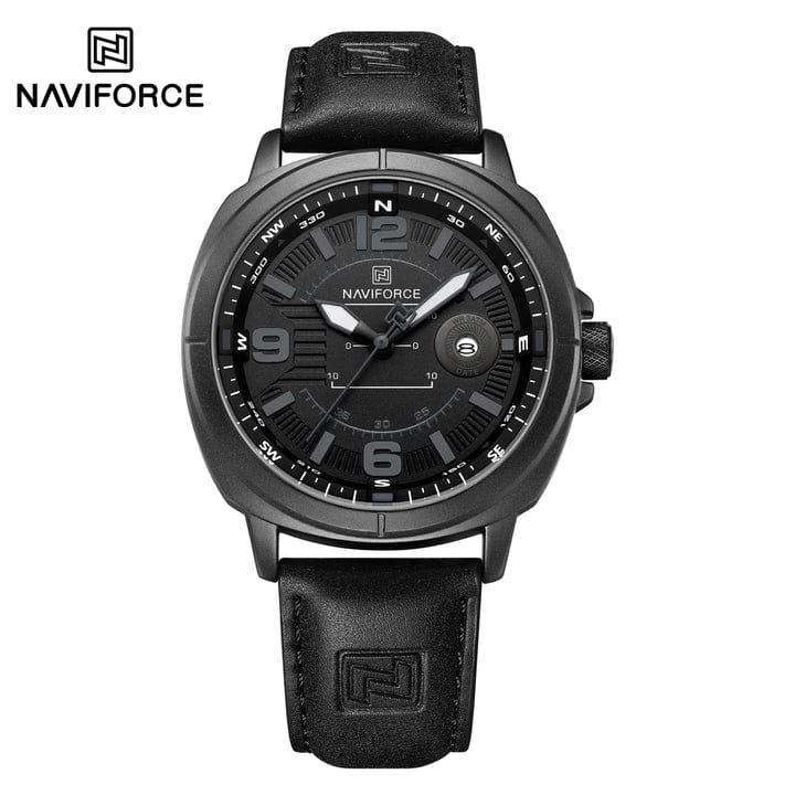 NAVIFORCE 8078 Men's High Quality Quartz Watches Color : Black Gray