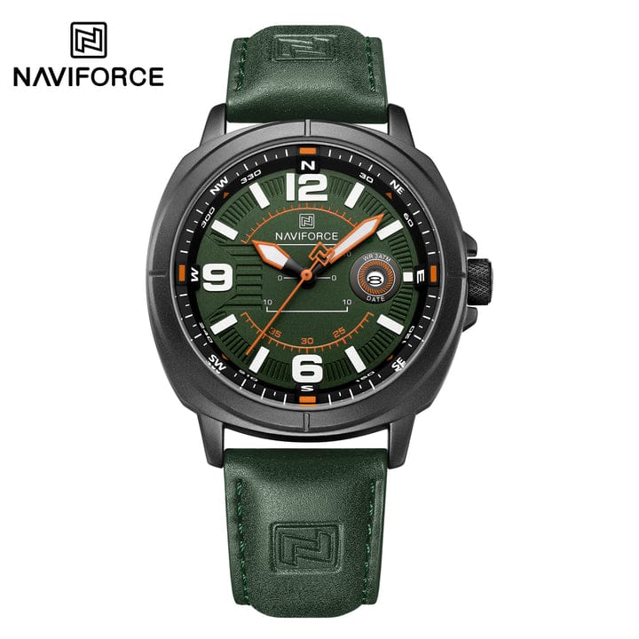 NAVIFORCE 8078 Men's High Quality Quartz Watches Color : Black Green