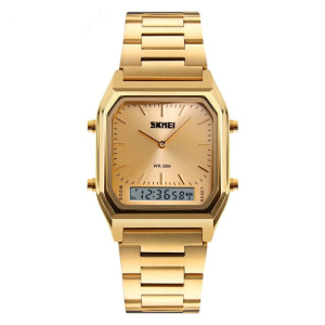 Skmei 1220 Dual Display Digital Watch – Gold