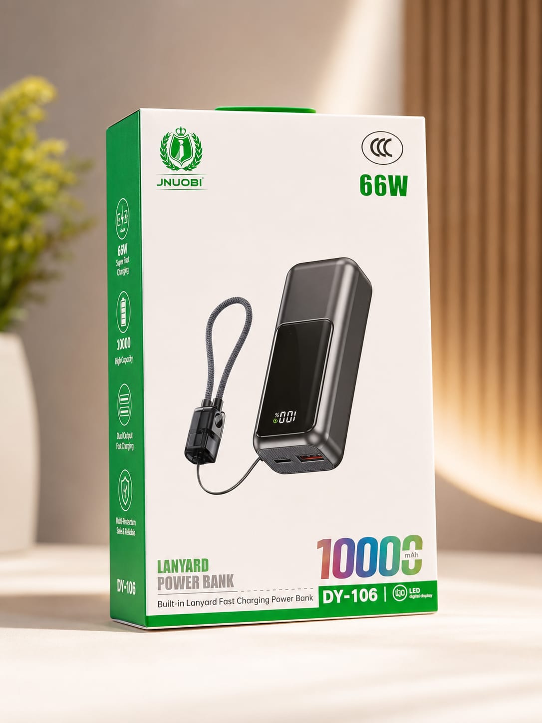 JNUOBI DY-106 10000mAh 66W Fast Charging Power Bank
