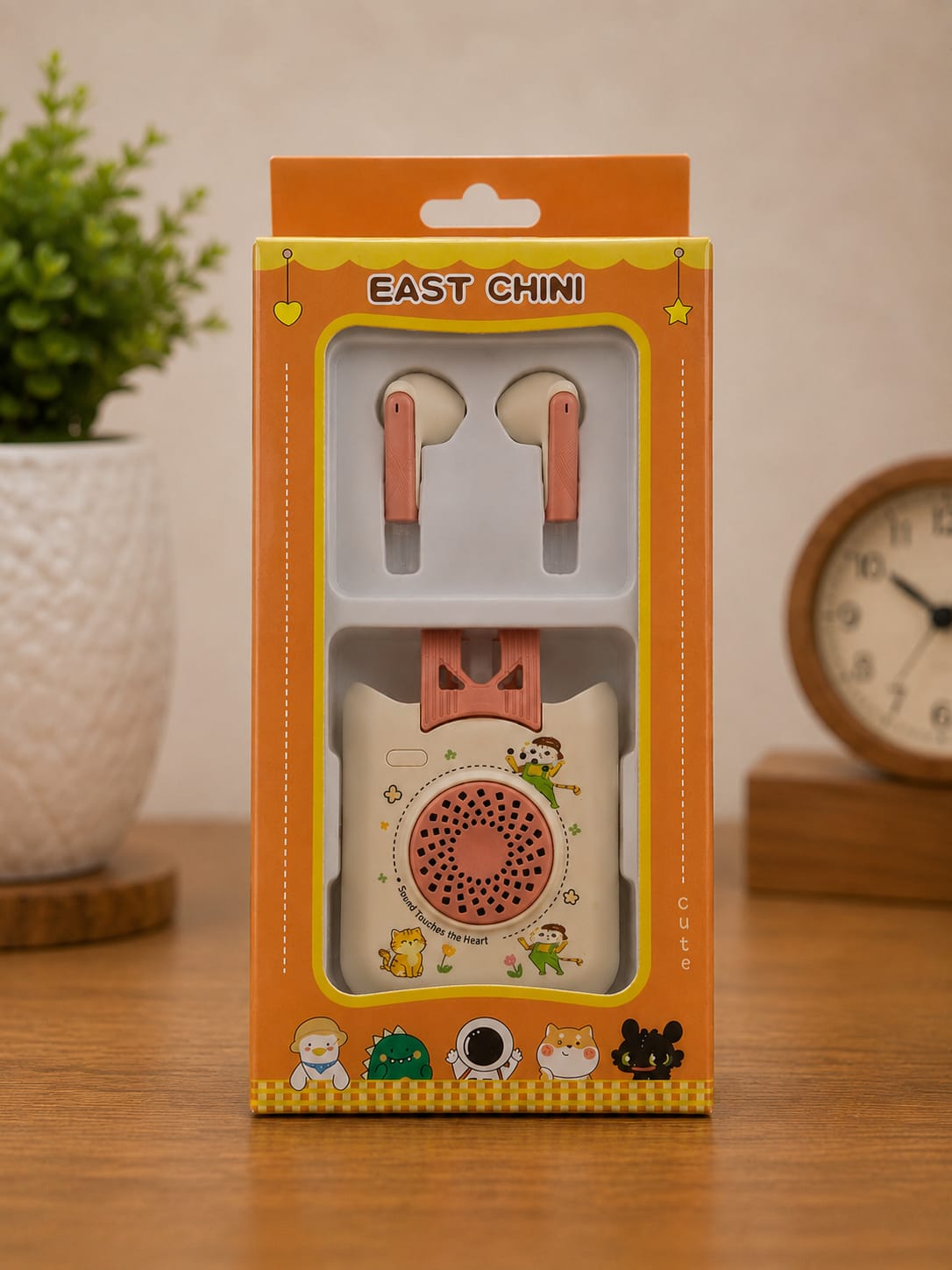 GM500 নামে একটি 2-in-1 Bluetooth Earbuds + Bluetooth Speaker Burant Orange