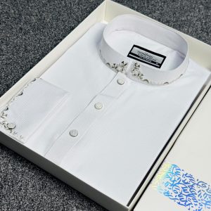 Premium Exclusive  Simple Emboidary 105 Panjabi white