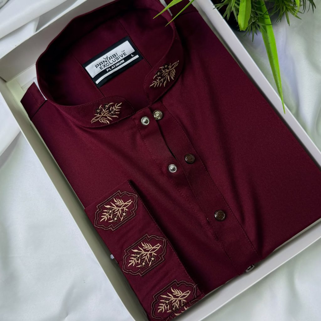 Pakistani  Hand Design 113 maroon colour